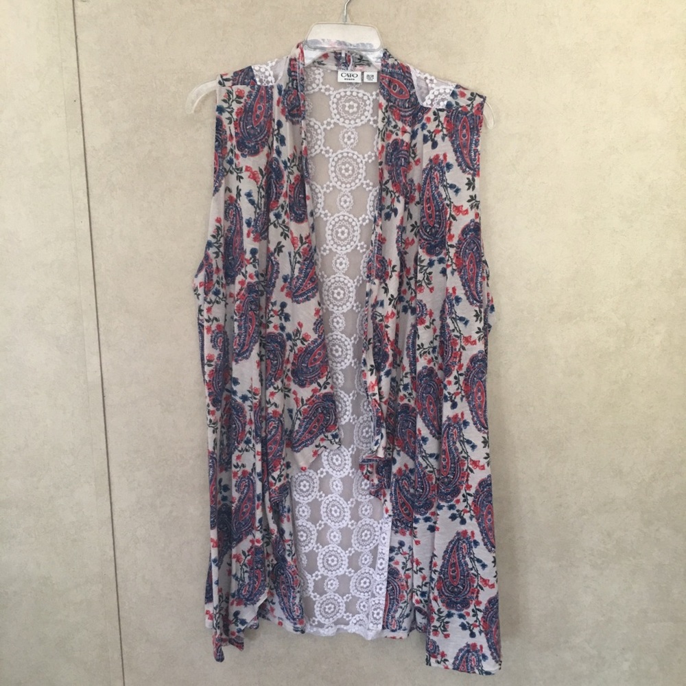 💝Cato Red White And Blue Vest With Lace Back
